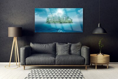 Tableaux sur verre Mer île paysage bleu