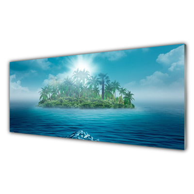 Tableaux sur verre Mer île paysage bleu