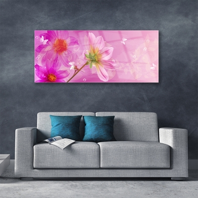 Tableaux sur verre Fleurs floral rose