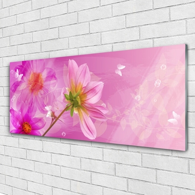 Tableaux sur verre Fleurs floral rose