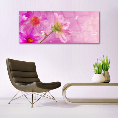 Tableaux sur verre Fleurs floral rose