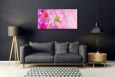 Tableaux sur verre Fleurs floral rose