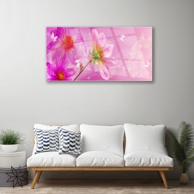 Tableaux sur verre Fleurs floral rose