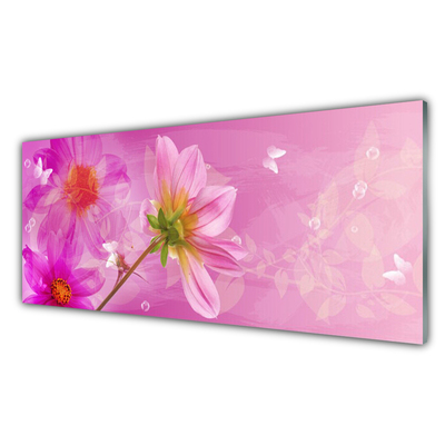 Tableaux sur verre Fleurs floral rose