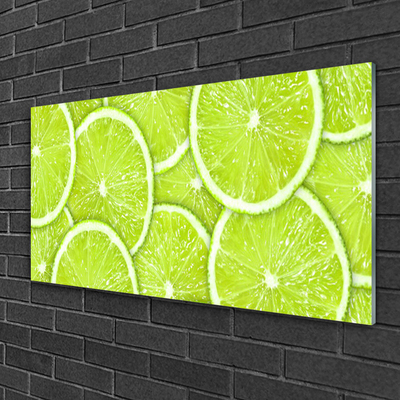 Tableaux sur verre Citron vert lime cuisine vert