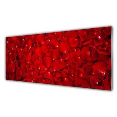 Tableaux sur verre Pétales floral rouge