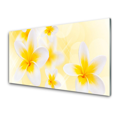 Tableaux sur verre Fleurs floral blanc vert