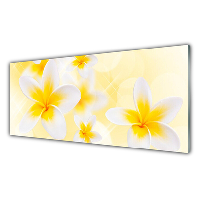 Tableaux sur verre Fleurs floral blanc vert