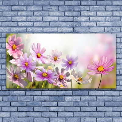 Tableaux sur verre Fleurs floral rose vert