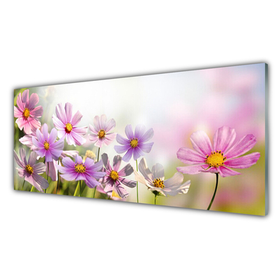 Tableaux sur verre Fleurs floral rose vert