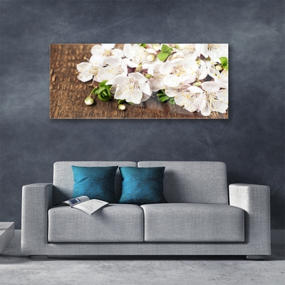 Tableaux sur verre Fleurs floral blanc