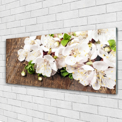 Tableaux sur verre Fleurs floral blanc