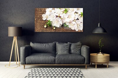 Tableaux sur verre Fleurs floral blanc