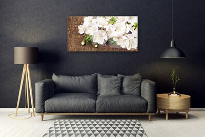 Tableaux sur verre Fleurs floral blanc