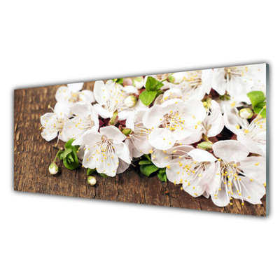 Tableaux sur verre Fleurs floral blanc