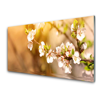 Tableaux sur verre Fleurs floral blanc