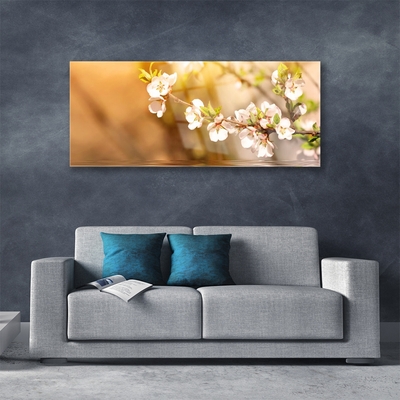 Tableaux sur verre Fleurs floral blanc