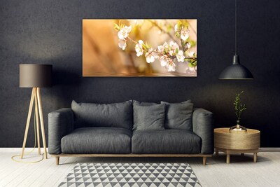 Tableaux sur verre Fleurs floral blanc