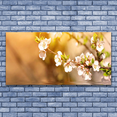 Tableaux sur verre Fleurs floral blanc