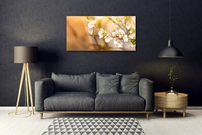 Tableaux sur verre Fleurs floral blanc