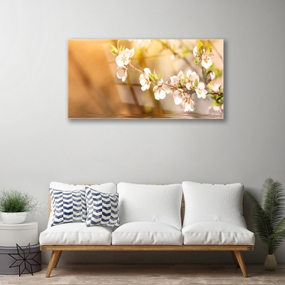 Tableaux sur verre Fleurs floral blanc