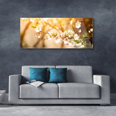 Tableaux sur verre Fleurs floral blanc