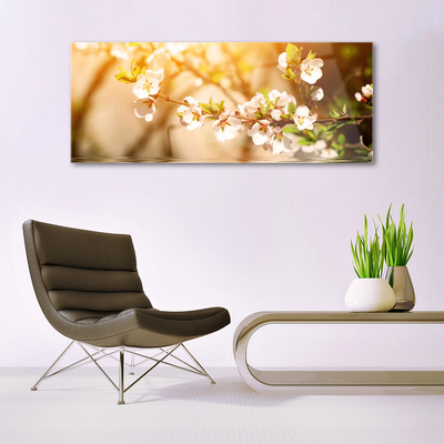 Tableaux sur verre Fleurs floral blanc