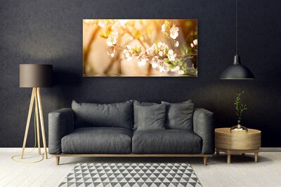 Tableaux sur verre Fleurs floral blanc