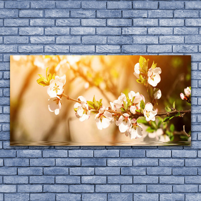 Tableaux sur verre Fleurs floral blanc