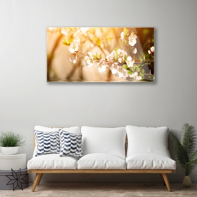 Tableaux sur verre Fleurs floral blanc