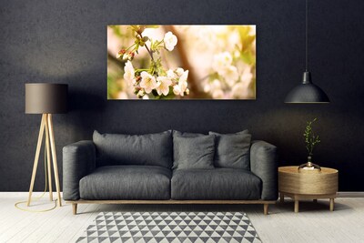 Tableaux sur verre Fleurs floral blanc