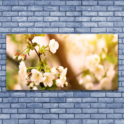 Tableaux sur verre Fleurs floral blanc