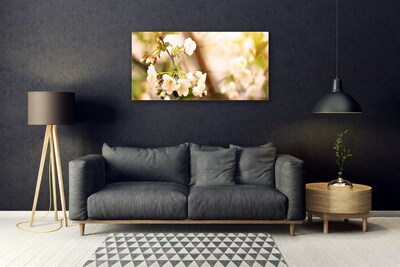 Tableaux sur verre Fleurs floral blanc