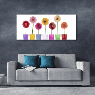 Tableaux sur verre Fleurs floral multicolore