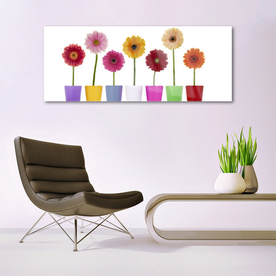 Tableaux sur verre Fleurs floral multicolore