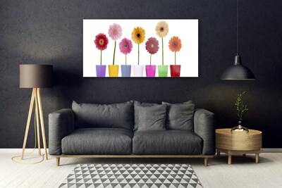 Tableaux sur verre Fleurs floral multicolore