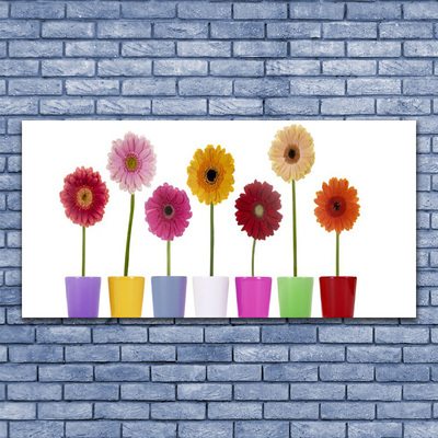 Tableaux sur verre Fleurs floral multicolore