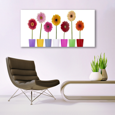 Tableaux sur verre Fleurs floral multicolore