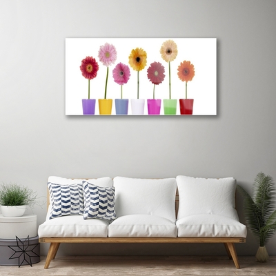 Tableaux sur verre Fleurs floral multicolore