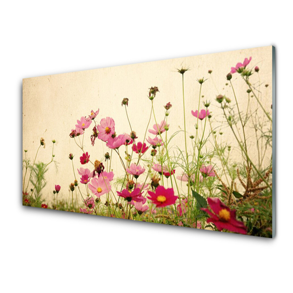 Tableaux sur verre Fleurs floral rose rouge