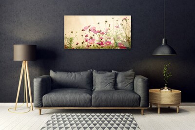 Tableaux sur verre Fleurs floral rose rouge