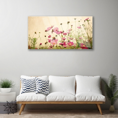 Tableaux sur verre Fleurs floral rose rouge