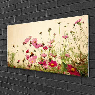 Tableaux sur verre Fleurs floral rose rouge