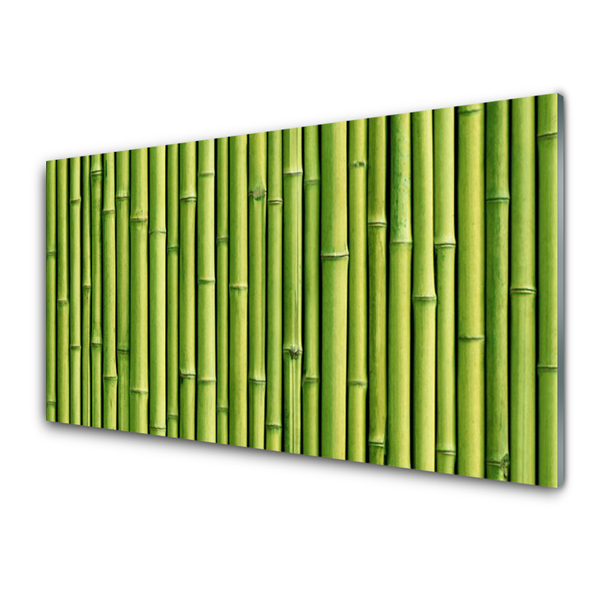 Tableaux sur verre Bambou floral vert