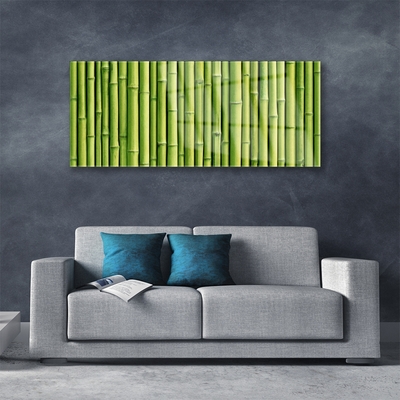 Tableaux sur verre Bambou floral vert