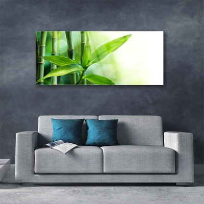 Tableaux sur verre Bambou floral vert