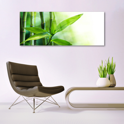 Tableaux sur verre Bambou floral vert