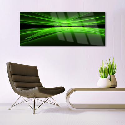 Tableaux sur verre Abstrait art vert noir