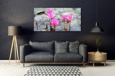 Tableaux sur verre Fleurs floral rouge