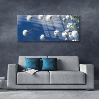 Tableaux sur verre Fleurs floral blanc